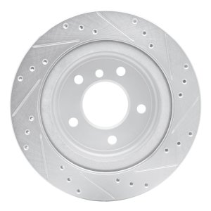 BMW Z4 Brake Rotor (1) - Rear Left - R1 Concepts - Drilled & Slotted - Silver - `09-`16